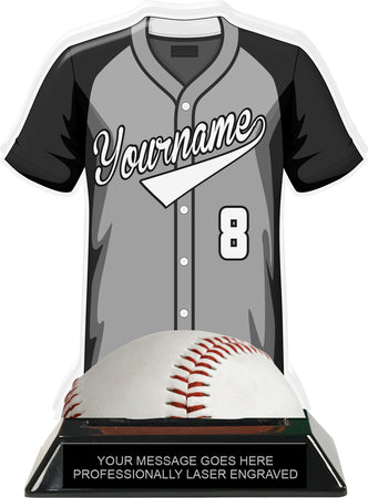 Baseball Jersey Colorix-T Acrylic Trophy- Grey [TACR7-JSY-BS-GRY-Q]