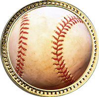 Baseball Round Insert Pin [P78RI-BS1]