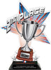 2nd Place Shattered Star Colorix Acrylic Trophy- 10 inch [TACR10-STR-2ND-Q]