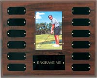 13"x10.5" Walnut Finish 12 Plate Perpetual 4"x6" Photo Plaque [PP1013PH]
