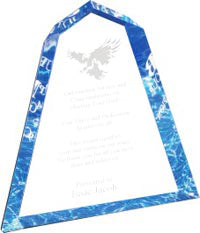 Back Beveled Wedge Acrylic - BLUE