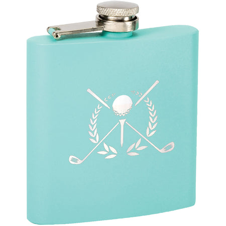 TahoeÂ© Powder Coated Insulated 6 oz Flask - Teal [TMLG19-TEAL]