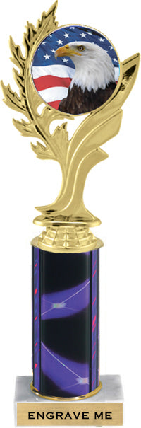 Golden Leaf Color Insert Trophy w/ Column [Ti10-C51]
