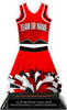 Cheer Uniform Colorix-T Acrylic Trophy - Red [TACR7-JSY-CH-RED-Q]