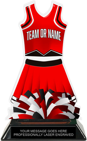 Cheer Uniform Colorix-T Acrylic Trophy - Red [TACR7-JSY-CH-RED-Q]