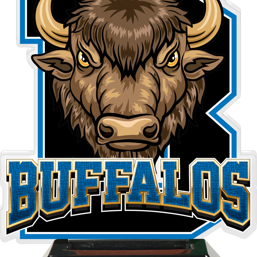 Buffalos Mascot Colorix-T Acrylic Trophies - Blue