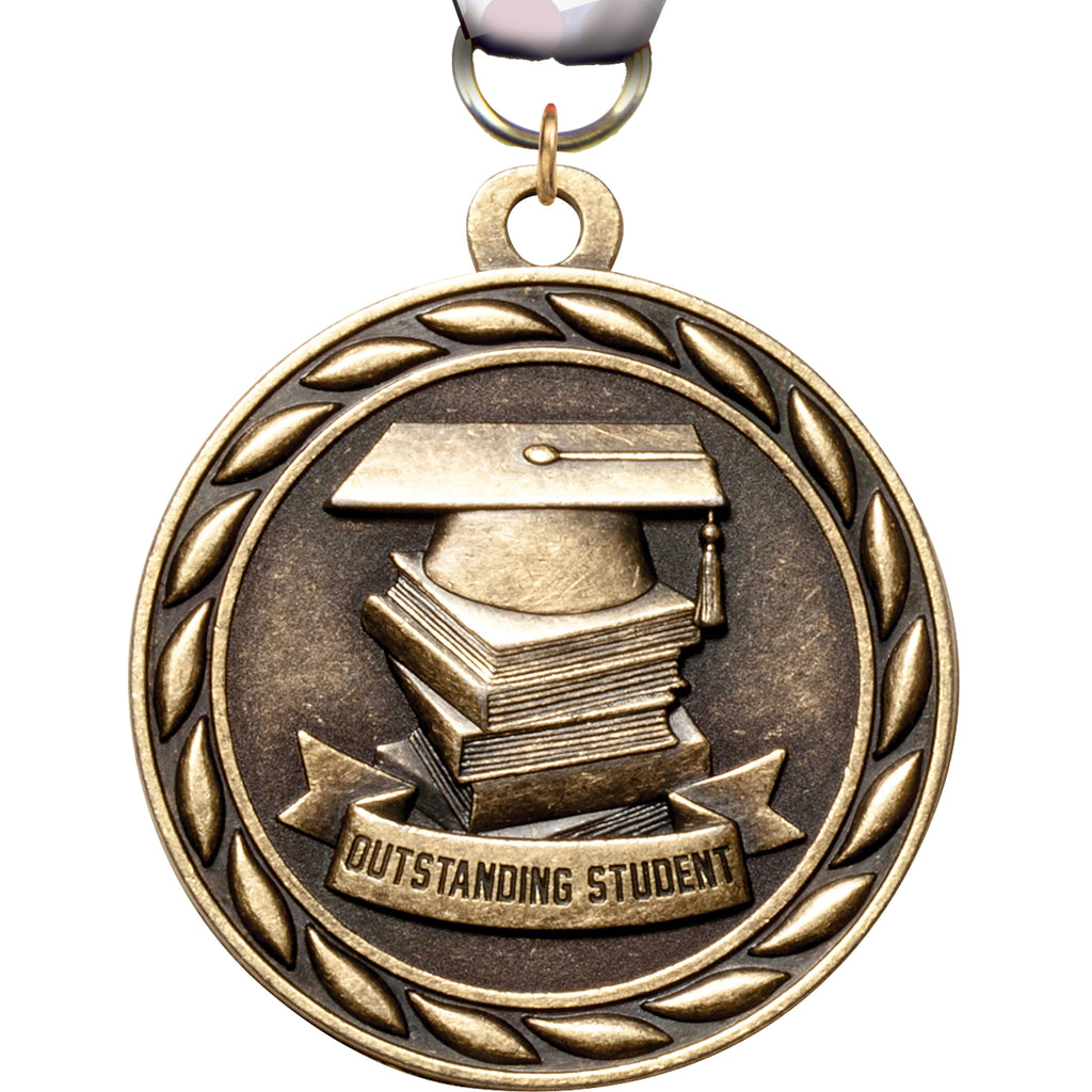 2" Outstanding Student Scholastic Medal- Gold [MM3KN2-OS]
