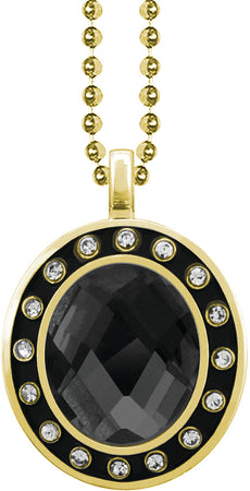 Black Onyx Gem Gold Charm [CSOV-16STN-STN-BLK-G]