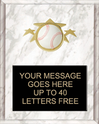 Baseball Triple Star Plaque [PTS810-BS]