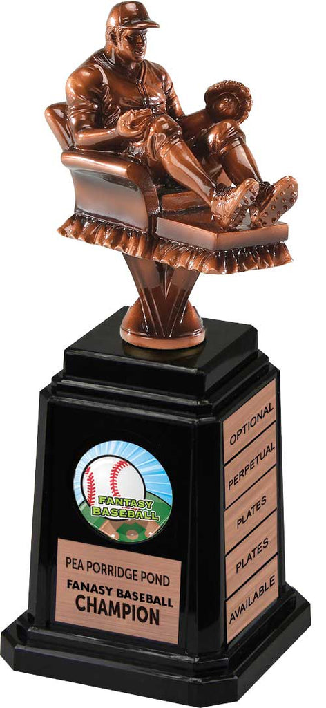 Bronze Finish Armchair Fantasy Baseball Sculpture on Quad-Tower Base [TACi11-FBS-B]