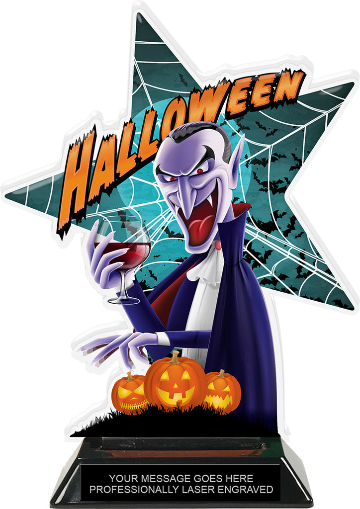 Vampire Halloween Shattered Star Colorix Acrylic Trophy- 8.5 inch [TACR85-STR-HLWN-DRC-Q]