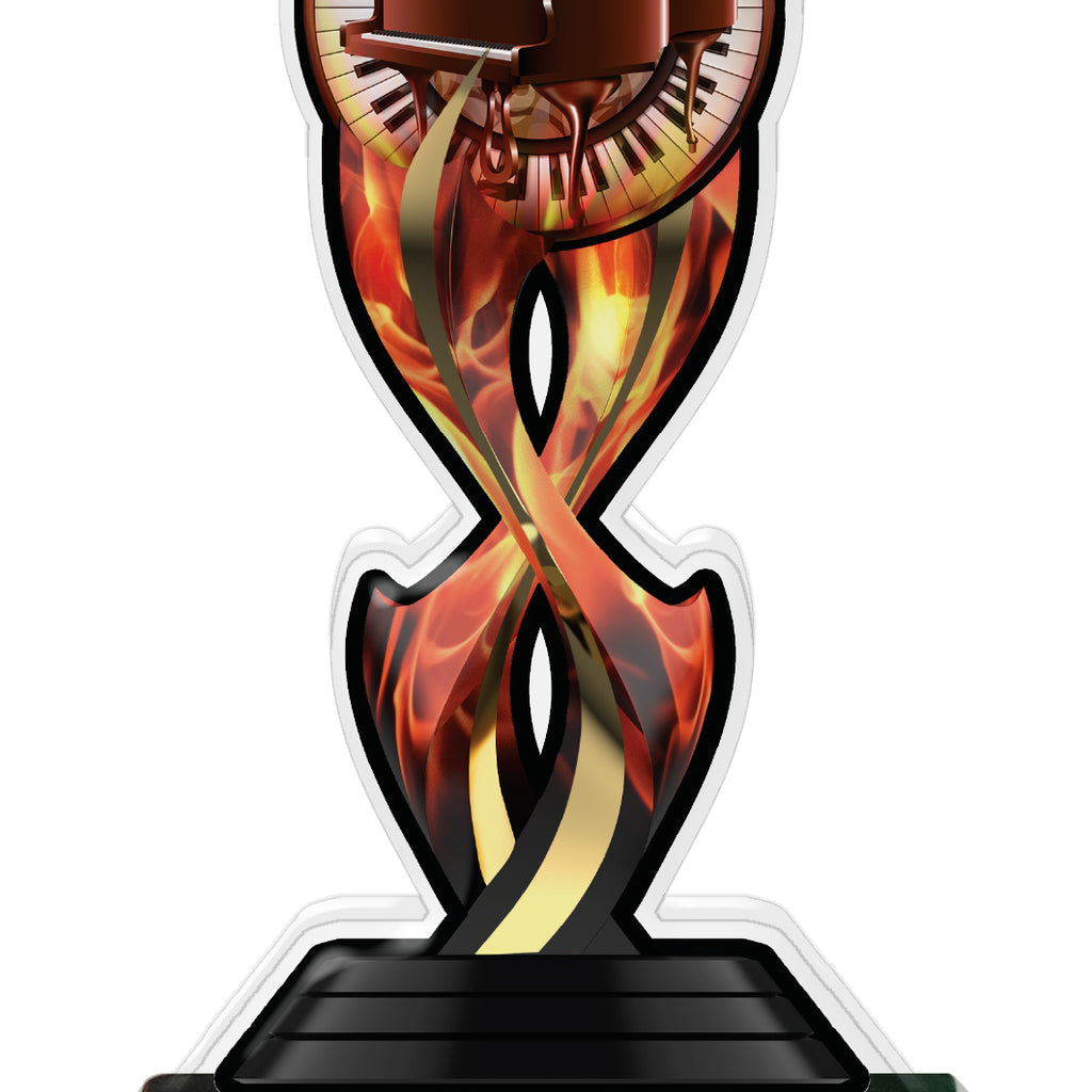 Piano Music Tribal Flames Colorix-T Acrylic Trophies