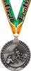 2.75 in Wreath Framed Football Medal- Silver [M311-FB-S]