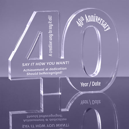 40 Acrylic Award - 6.5 x 9 x 1 inch Thick [ATNMNB-40-6-Q]