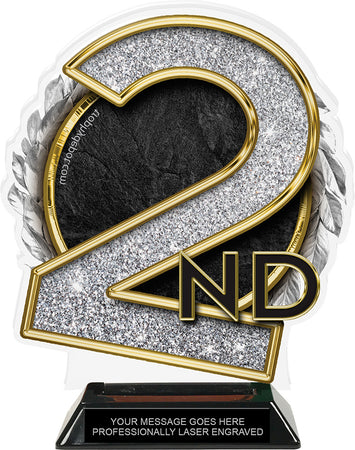 2nd Place Colorix-T Acrylic Trophy- 8.25 inch [TACR8-2ND-Q]