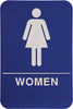 ADA 6 x 9 Blue/White Womens Accessible Restroom Sign [AJDA-206]