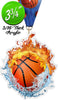 Fire & Water Basketball Colorix-M Acrylic Medal [MACR375-FW-BK-Q]