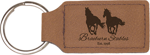 Dark Brown Laserable Leatherette Rectangle Keychain [KCRECT-178]