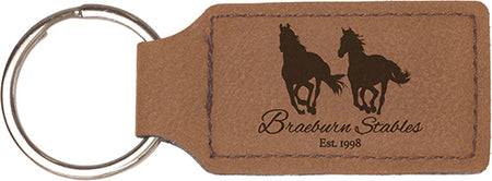 Dark Brown Laserable Leatherette Rectangle Keychain [KCRECT-178]