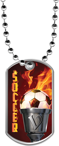 Soccer Flaming Torch Dog Tags [DTFLM-SC-112]