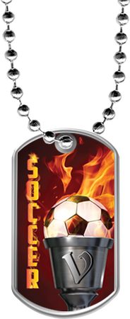 Soccer Flaming Torch Dog Tags [DTFLM-SC-112]