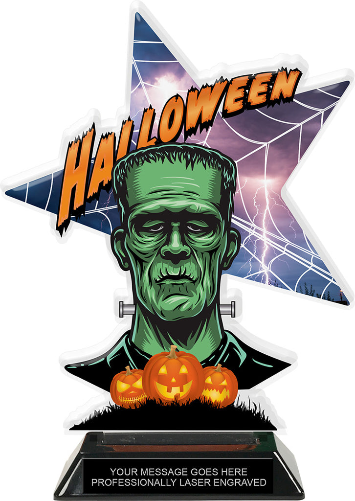 Frankenstein Halloween Shattered Star Colorix Acrylic Trophy- 8.5 inch [TACR85-STR-HLWN-FRNK-Q]