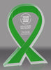 Green Awareness Ribbon Acrylic Award - 6 inch [ATRIB-GRN-6-Q]