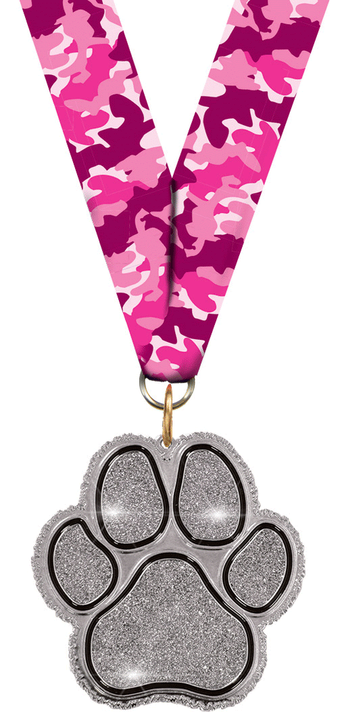 Glitter Paw Medal- Silver [MGPAW25-S]