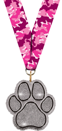 Glitter Paw Medal- Silver [MGPAW25-S]
