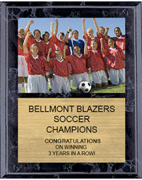 Black Marbleized Vertical Photo Plaque [P325-V-BLK]