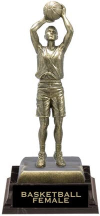 Basketball XL Antiqued Gold Tone Figures -Female [TXAG-BKF]