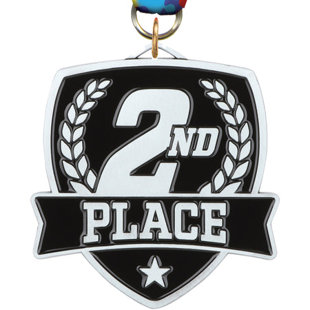 2nd Place 2.5" Banner Shield Medal [MPSHD2-2ND]