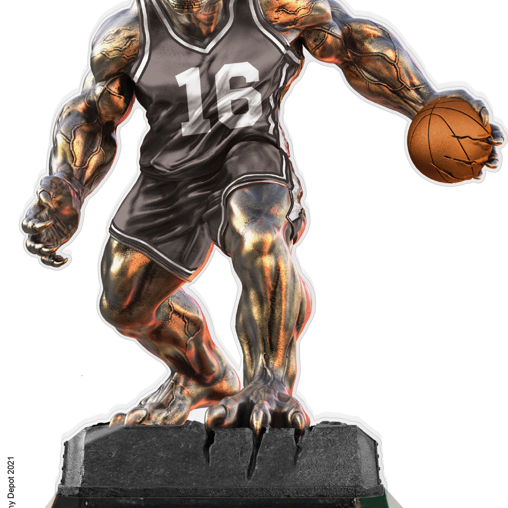 Beast Basketball Choose Your Number Acrylic Trophies - Grey