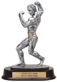 Body Building Pewter Finish Resin Trophy - Male [SGR1012BBM]