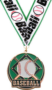 Baseball Enameled Medal [M2EP-BS-B]