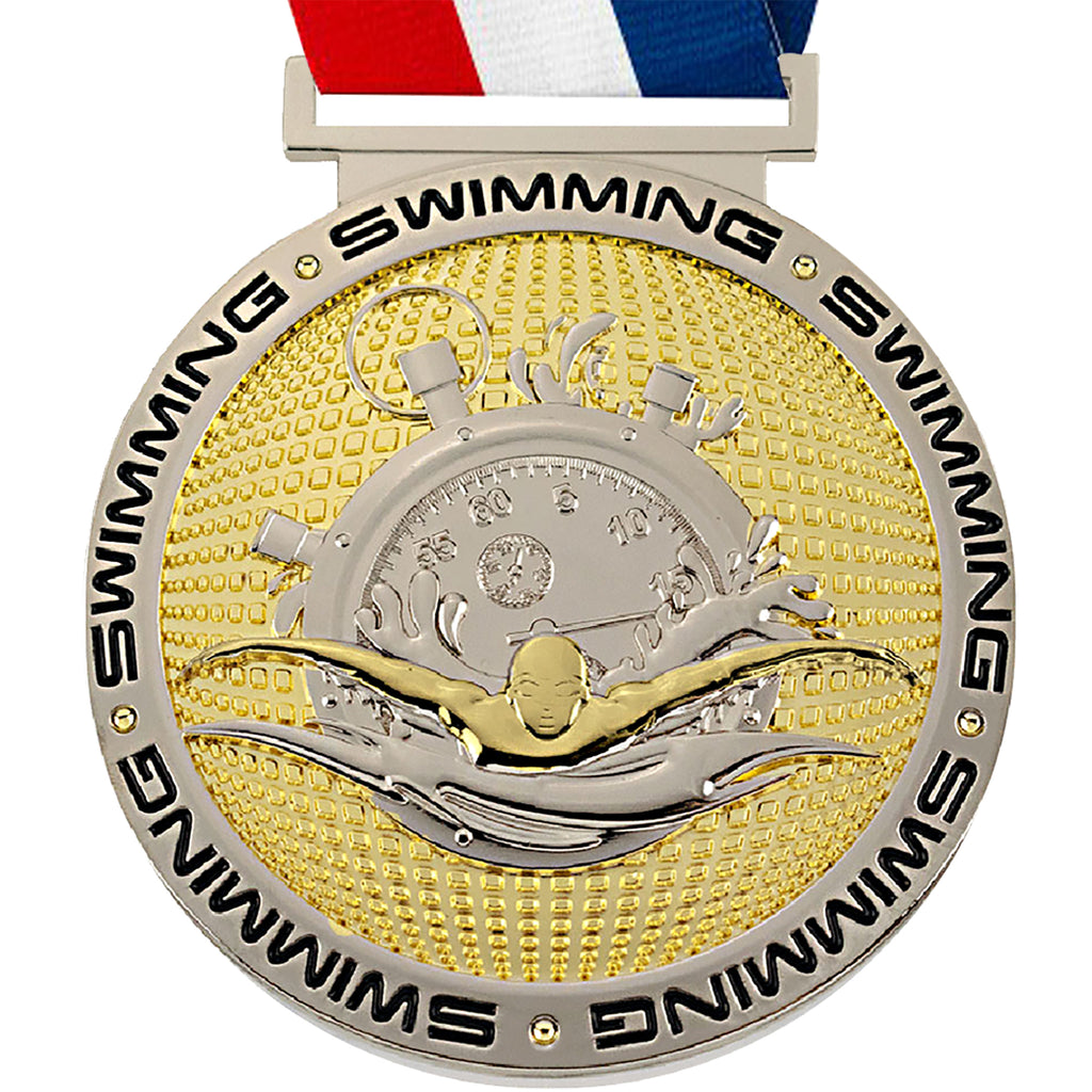 3.25" Swimming Dual Plated Diecast Medal [MSDP3-SW]