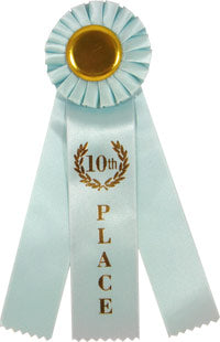 10th Place Triple Streamer Rosette Ribbon [R10R3-10TH]