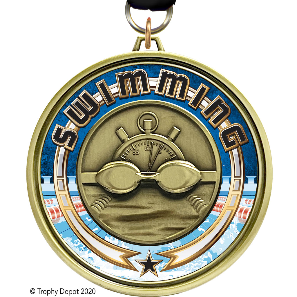 3"  Eclipse Insert Medal - Swimming - TD Exclusive! [MEL1-SW]