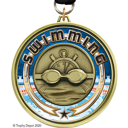3"  Eclipse Insert Medal - Swimming - TD Exclusive! [MEL1-SW]