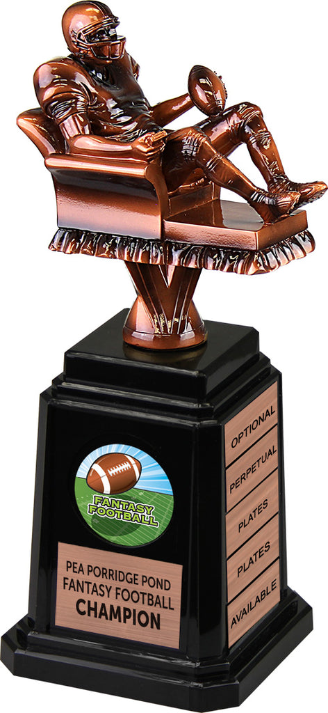 Bronze Finish Armchair Fantasy Football Sculpture on Quad-Tower Base [TACi11-FFB-B]