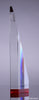 Diamond Faceted Crystal Award with Red Accents - 8.5 inch [CM54-RED-8]