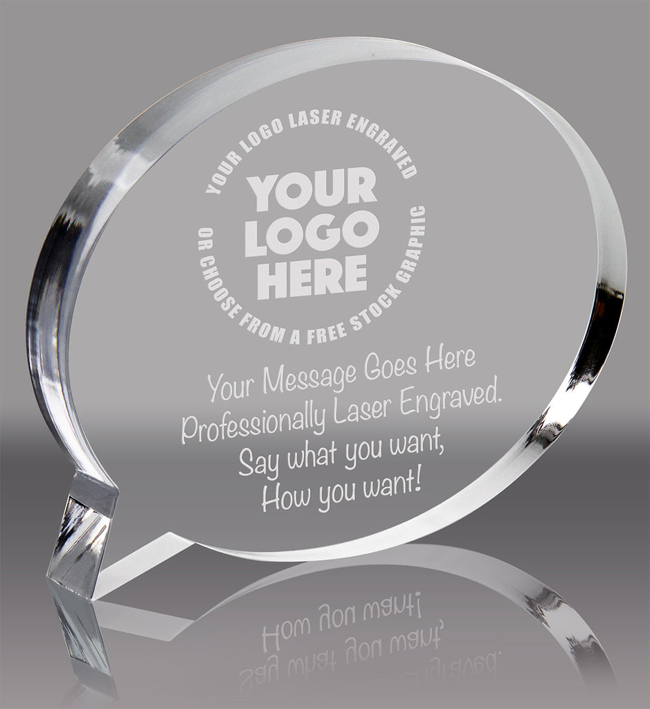 Speech Bubble Oval Acrylic Award- 5x4 inch [ATKBO-54-Q]