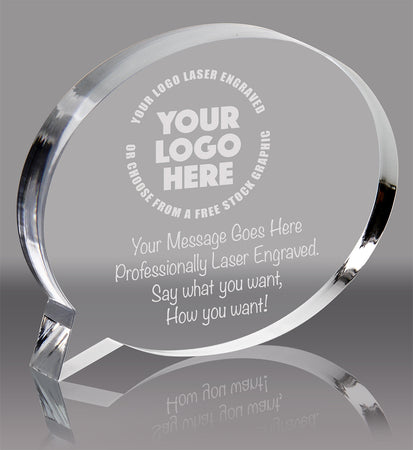 Speech Bubble Oval Acrylic Award- 5x4 inch [ATKBO-54-Q]