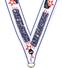 7/8 x 30 in. Wrestling Star Neck Ribbon [NKRB-1001]