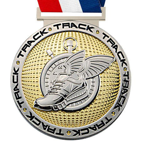 3.25" Track Dual Plated Diecast Medal [MSDP3-TK]