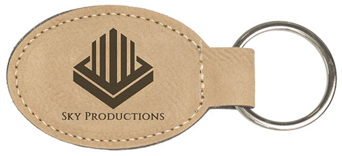 Light Brown Laserable Leatherette Oval Keychain [KCOV-175]