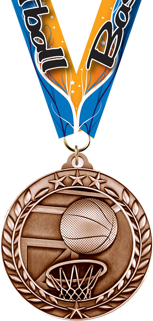 Basketball Dimensional Medal- Bronze [MSW2-BK-B]
