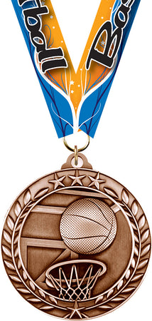 Basketball Dimensional Medal- Bronze [MSW2-BK-B]