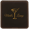 Black Square Leatherette Coaster [CSTJSQ-250]