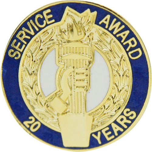 20 Years Service Award Enameled Round Pin [PCM-SRV-147RA]